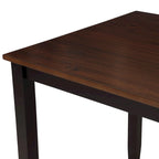 Juego de comedor de 5 piezas con mesa rectangular, color blanco y negro con respaldo en X, para 4 personas