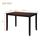 Juego de comedor de 5 piezas con mesa rectangular, color blanco y negro con respaldo en X, para 4 personas