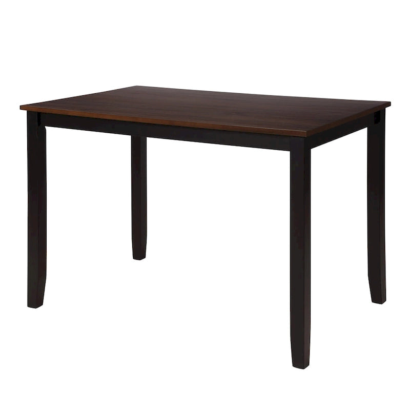 Juego de comedor de 5 piezas con mesa rectangular, color blanco y negro con respaldo en X, para 4 personas