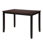 Juego de comedor de 5 piezas con mesa rectangular, color blanco y negro con respaldo en X, para 4 personas