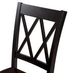 Juego de comedor de 5 piezas con mesa rectangular, color blanco y negro con respaldo en X, para 4 personas