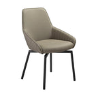 Sillas de comedor giratorias gris topo y negro, con costuras acanaladas, juego de 2