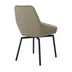 Sillas de comedor giratorias gris topo y negro, con costuras acanaladas, juego de 2