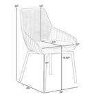 Sillas de comedor giratorias gris topo y negro, con costuras acanaladas, juego de 2
