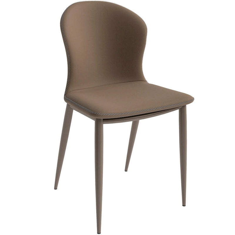 Silla de comedor tapizada con patas metálicas | Marrón claro / Morado ciruela / Carbón / Verde oliva / Gris claro / Blanco coco | Para 1 persona