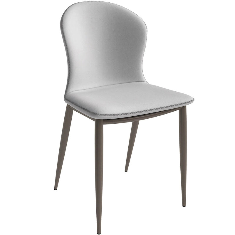 Silla de comedor tapizada con patas metálicas | Marrón claro / Morado ciruela / Carbón / Verde oliva / Gris claro / Blanco coco | Para 1 persona