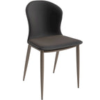 Silla de comedor tapizada con patas metálicas | Marrón claro / Morado ciruela / Carbón / Verde oliva / Gris claro / Blanco coco | Para 1 persona