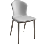 Silla de comedor tapizada con patas metálicas | Marrón claro / Morado ciruela / Carbón / Verde oliva / Gris claro / Blanco coco | Para 1 persona
