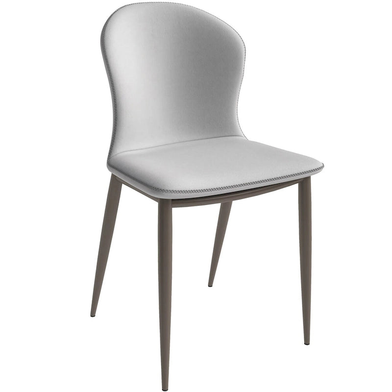Silla de comedor tapizada con patas metálicas | Marrón claro / Morado ciruela / Carbón / Verde oliva / Gris claro / Blanco coco | Para 1 persona