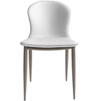 Silla de comedor tapizada con patas metálicas | Marrón claro / Morado ciruela / Carbón / Verde oliva / Gris claro / Blanco coco | Para 1 persona