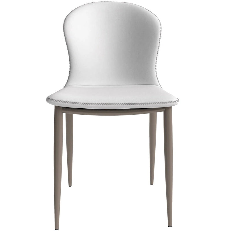 Silla de comedor tapizada con patas metálicas | Marrón claro / Morado ciruela / Carbón / Verde oliva / Gris claro / Blanco coco | Para 1 persona