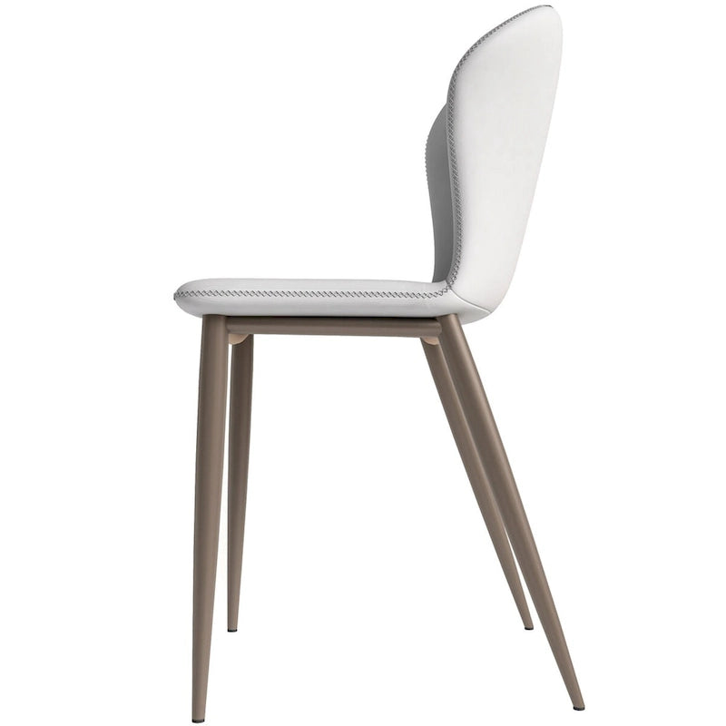 Silla de comedor tapizada con patas metálicas | Marrón claro / Morado ciruela / Carbón / Verde oliva / Gris claro / Blanco coco | Para 1 persona