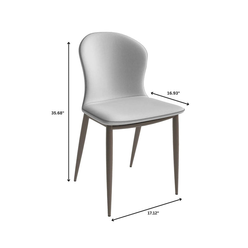 Silla de comedor tapizada con patas metálicas | Marrón claro / Morado ciruela / Carbón / Verde oliva / Gris claro / Blanco coco | Para 1 persona