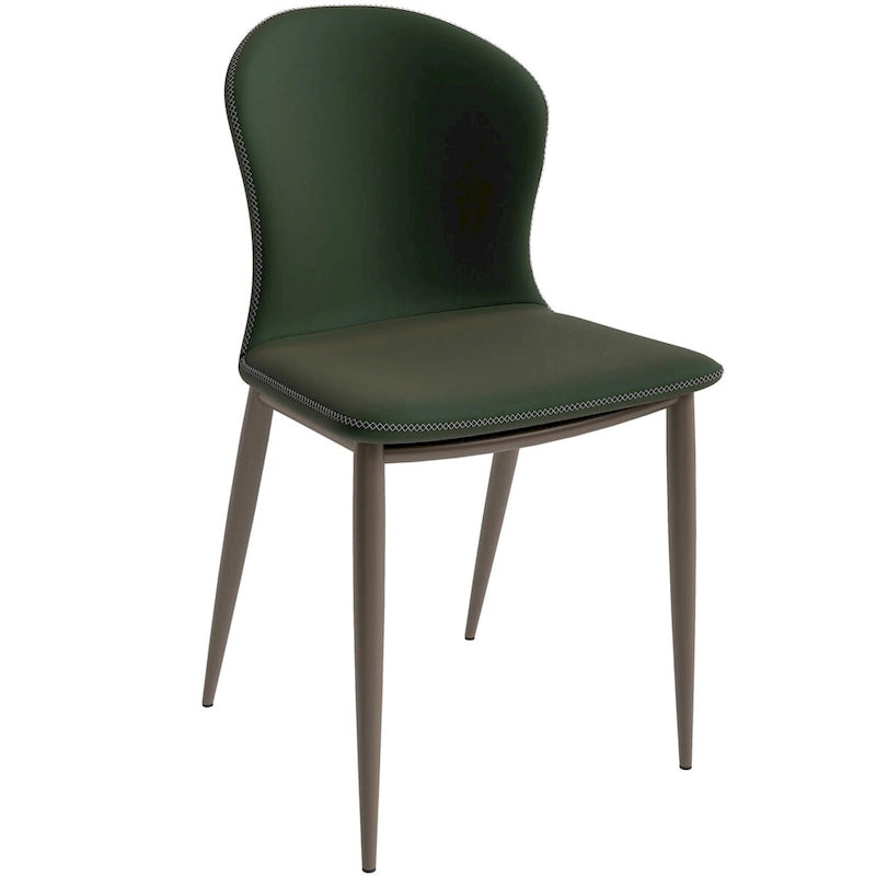 Silla de comedor tapizada con patas metálicas | Marrón claro / Morado ciruela / Carbón / Verde oliva / Gris claro / Blanco coco | Para 1 persona
