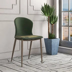 Silla de comedor tapizada con patas metálicas | Marrón claro / Morado ciruela / Carbón / Verde oliva / Gris claro / Blanco coco | Para 1 persona