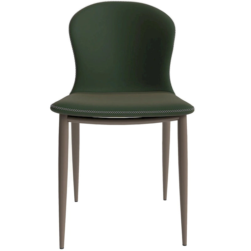 Silla de comedor tapizada con patas metálicas | Marrón claro / Morado ciruela / Carbón / Verde oliva / Gris claro / Blanco coco | Para 1 persona
