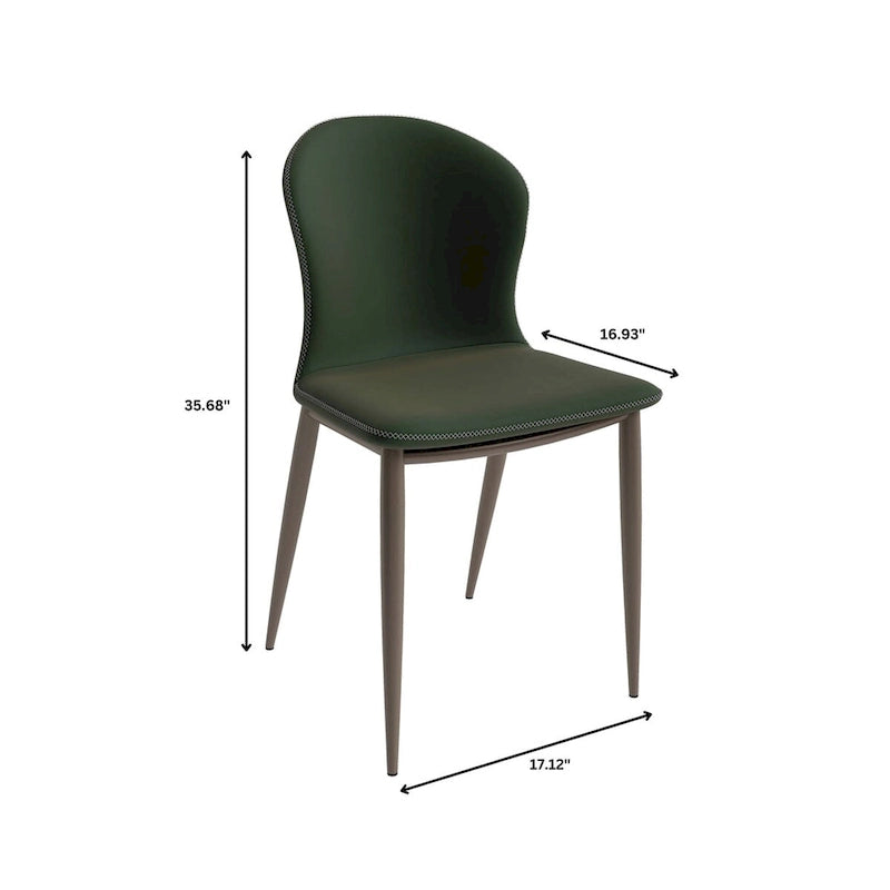 Silla de comedor tapizada con patas metálicas | Marrón claro / Morado ciruela / Carbón / Verde oliva / Gris claro / Blanco coco | Para 1 persona