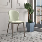 Silla de comedor tapizada con patas metálicas | Marrón claro / Morado ciruela / Carbón / Verde oliva / Gris claro / Blanco coco | Para 1 persona