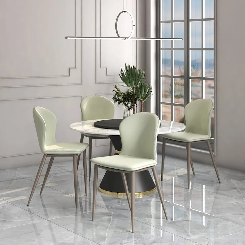 Silla de comedor tapizada con patas metálicas | Marrón claro / Morado ciruela / Carbón / Verde oliva / Gris claro / Blanco coco | Para 1 persona