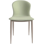 Silla de comedor tapizada con patas metálicas | Marrón claro / Morado ciruela / Carbón / Verde oliva / Gris claro / Blanco coco | Para 1 persona