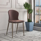 Silla de comedor tapizada con patas metálicas | Marrón claro / Morado ciruela / Carbón / Verde oliva / Gris claro / Blanco coco | Para 1 persona