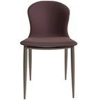 Silla de comedor tapizada con patas metálicas | Marrón claro / Morado ciruela / Carbón / Verde oliva / Gris claro / Blanco coco | Para 1 persona