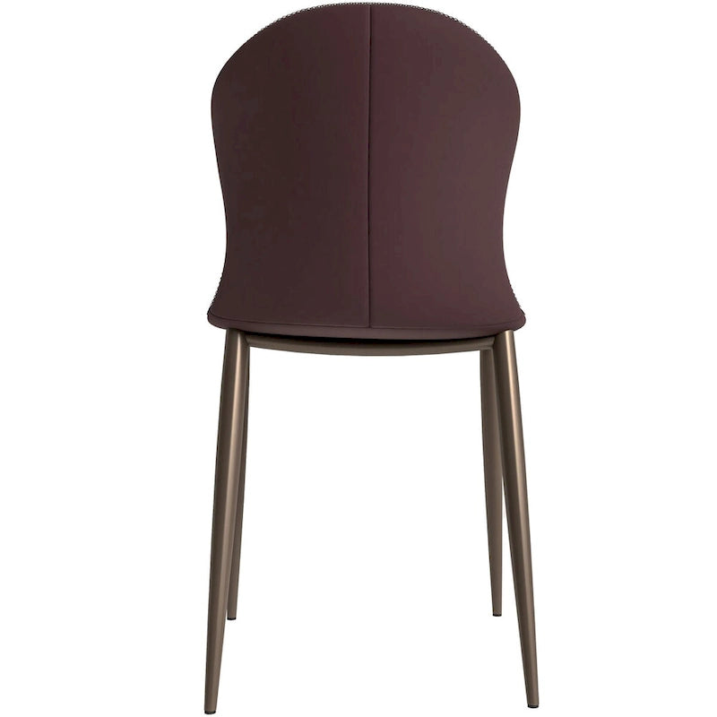 Silla de comedor tapizada con patas metálicas | Marrón claro / Morado ciruela / Carbón / Verde oliva / Gris claro / Blanco coco | Para 1 persona