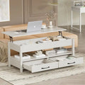 Mesa de centro elevable, Gris/Marrón rústico/Espresso, para 2 personas, 43.3" An.