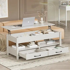 Mesa de centro elevable, Gris/Marrón rústico/Espresso, para 2 personas, 43.3" An.