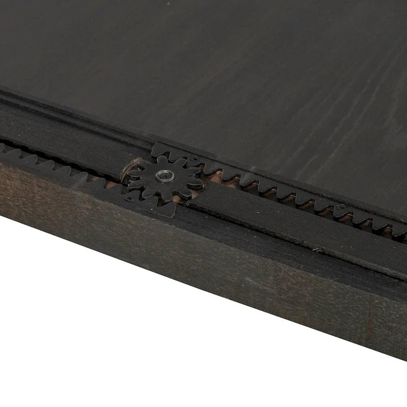 Base de cama metálica de plataforma de madera Tigerwood/Negra con cabecero de madera, Queen/King, 2 personas