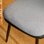 Sillón de comedor en piel sintética azul oscuro/gris de estilo escandinavo, juego de 4
