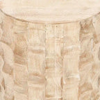 Mesa auxiliar redonda de madera blanca, 17" de diámetro × 20" de alto