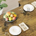 Juego de comedor de 3 piezas en beige/negro/marrón rústico con 2 bancos, capacidad para 4 personas