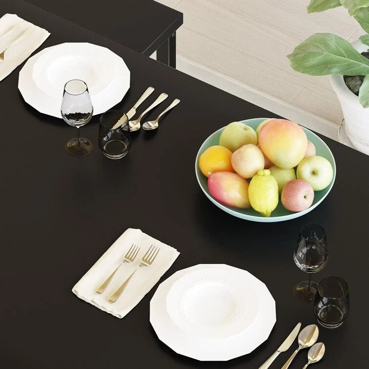 Juego de comedor de 3 piezas en beige/negro/marrón rústico con 2 bancos, capacidad para 4 personas