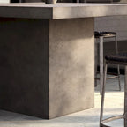 Mesa de comedor rectangular de altura de mostrador gris oscuro para 4 a 6 personas, estilo pedestal de hormigón