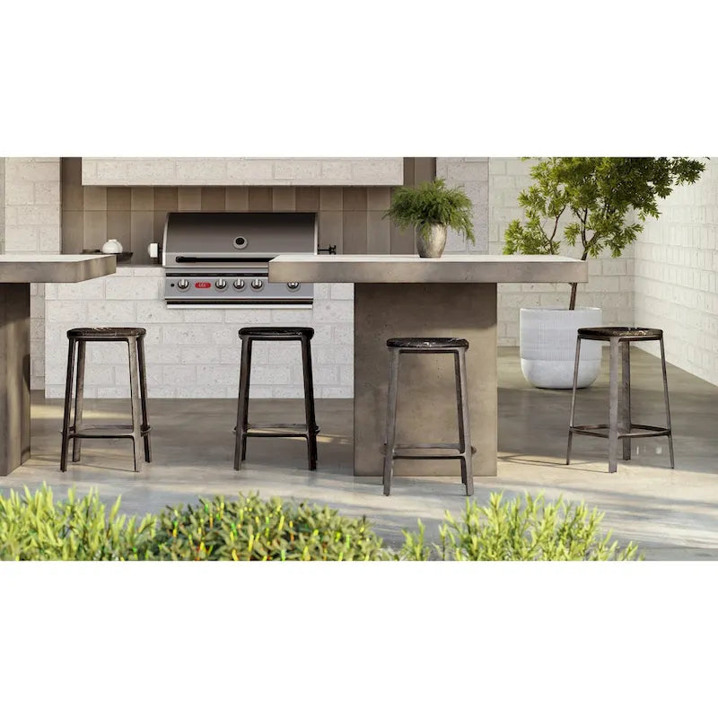 Mesa de comedor rectangular de altura de mostrador gris oscuro para 4 a 6 personas, estilo pedestal de hormigón