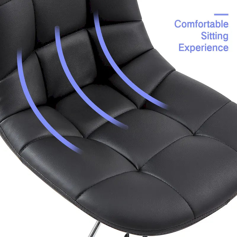 Silla de oficina ajustable con ruedas, individual, moderna, sin brazos, en blanco y negro