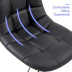 Silla de oficina ajustable con ruedas, individual, moderna, sin brazos, en blanco y negro
