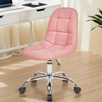 Silla de oficina ajustable con ruedas, individual, moderna, sin brazos, en blanco y negro