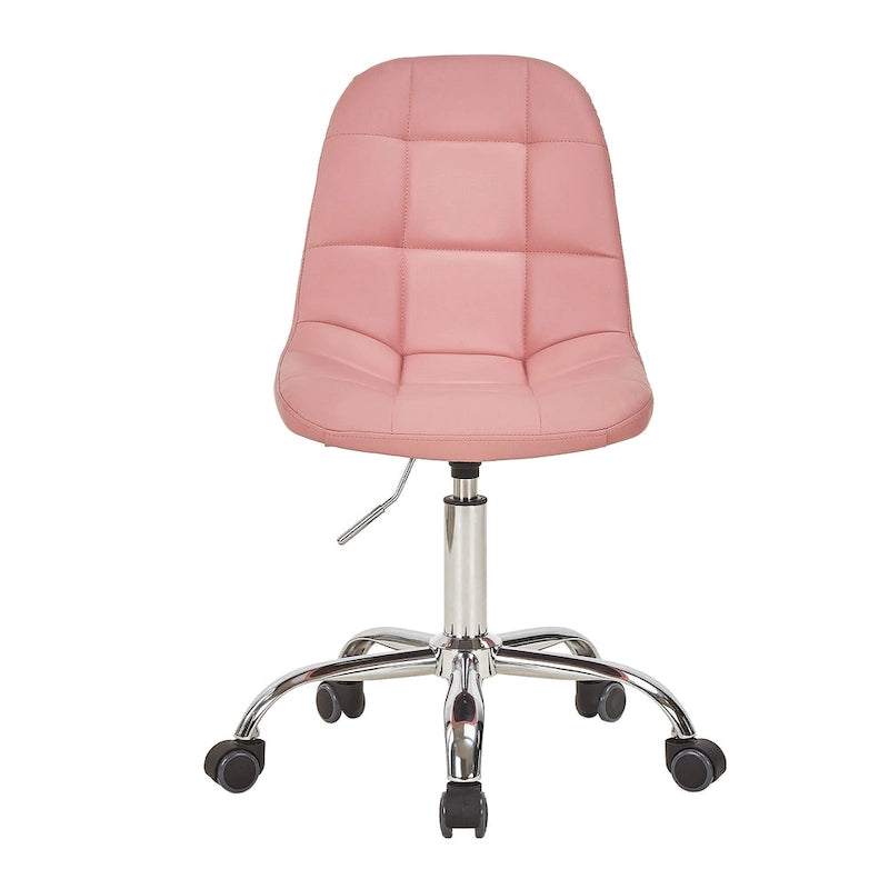 Silla de oficina ajustable con ruedas, individual, moderna, sin brazos, en blanco y negro