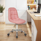 Silla de oficina ajustable con ruedas, individual, moderna, sin brazos, en blanco y negro
