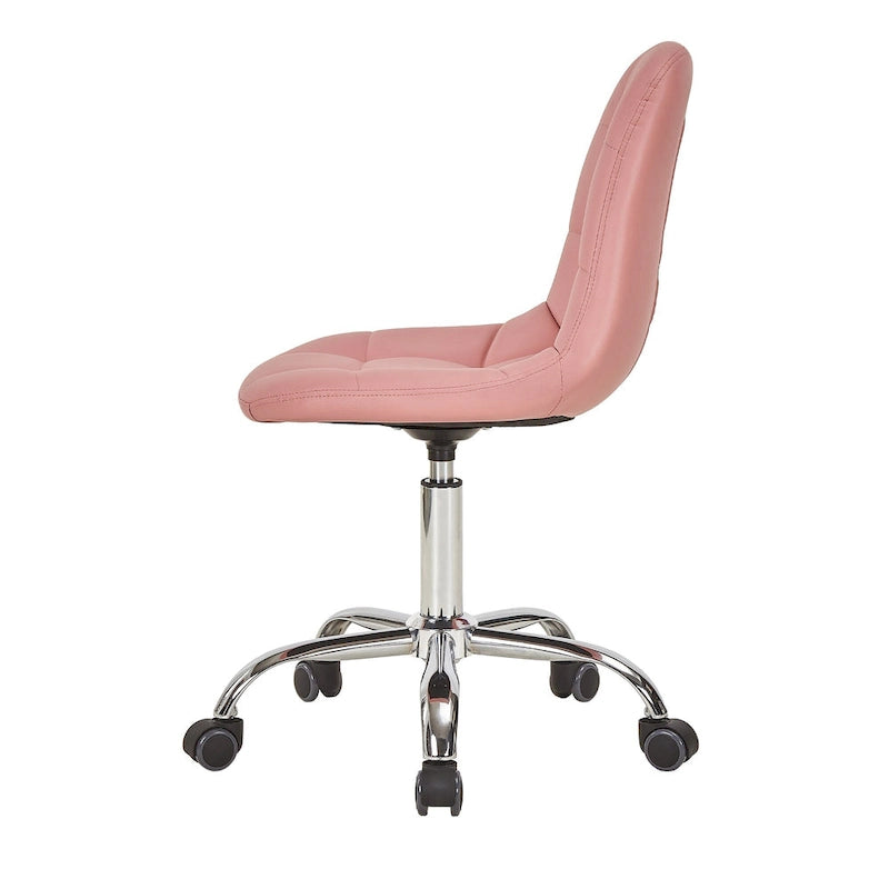 Silla de oficina ajustable con ruedas, individual, moderna, sin brazos, en blanco y negro