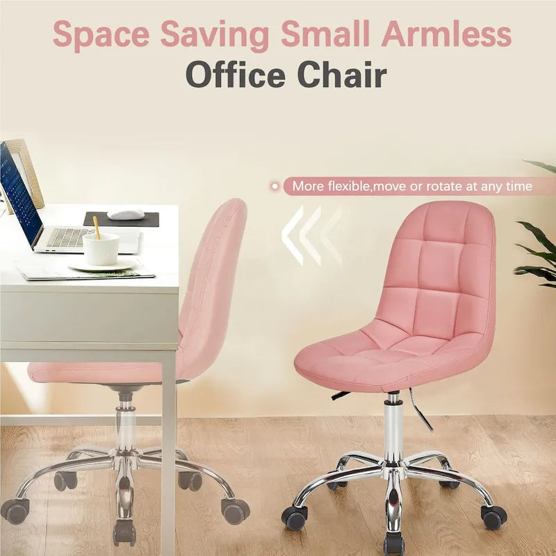 Silla de oficina ajustable con ruedas, individual, moderna, sin brazos, en blanco y negro