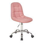 Silla de oficina ajustable con ruedas, individual, moderna, sin brazos, en blanco y negro