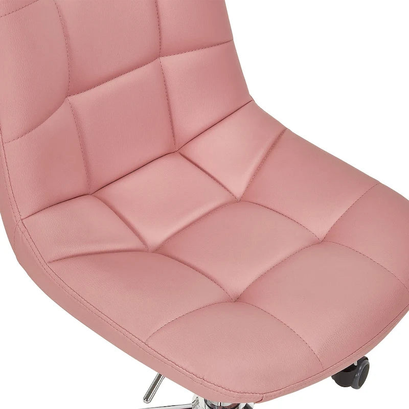 Silla de oficina ajustable con ruedas, individual, moderna, sin brazos, en blanco y negro