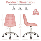 Silla de oficina ajustable con ruedas, individual, moderna, sin brazos, en blanco y negro