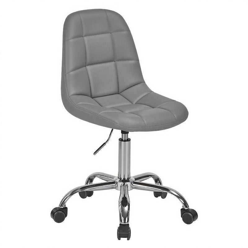 Silla de oficina ajustable con ruedas, individual, moderna, sin brazos, en blanco y negro