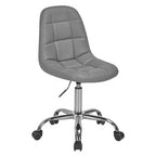 Silla de oficina ajustable con ruedas, individual, moderna, sin brazos, en blanco y negro