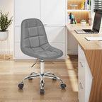 Silla de oficina ajustable con ruedas, individual, moderna, sin brazos, en blanco y negro