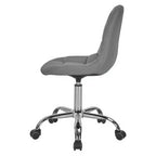 Silla de oficina ajustable con ruedas, individual, moderna, sin brazos, en blanco y negro